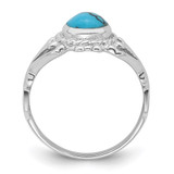 Sterling Silver Rhodium-plated Reconstituted Turquoise Ring - QR-E0E1D3C5-4132