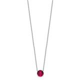 Sterling Silver Rhodium-plated Red Swarovski Crystal 16.5 inch Necklace with 2 inch extension