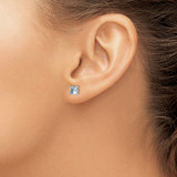Sterling Silver Rhodium-plated Round 5mm Blue Topaz Post Earrings