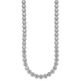 Sterling Silver Rhodium-plated Round Halo CZ Necklace