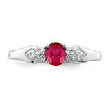 Sterling Silver Rhodium-plated Ruby and White Sapphire Ring - QR-5B29A40B-4798