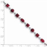 Sterling Silver Rhodium-plated Ruby Bracelet - QX-84237D95-6085