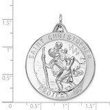 Sterling Silver Rhodium-plated Saint Christopher Medal - QC-072F0518-8734