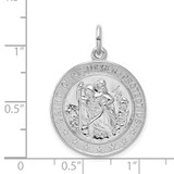 Sterling Silver Rhodium-plated Saint Christopher Medal - QC-26AFEA86-7205