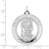 Sterling Silver Rhodium-plated Saint Christopher Medal - QC-9135FFF3-5345