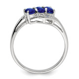 Sterling Silver Rhodium-plated Sapphire & Diamond Ring - QD-396E763C-7768