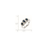 Sterling Silver Rhodium-plated Sapphire & Diamond Ring - QD-7BBF941B-1881