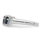 Sterling Silver Rhodium-plated Sapphire & Diamond Ring - QD-7DA705F6-6345