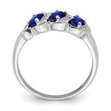 Sterling Silver Rhodium-plated Sapphire & Diamond Ring - QD-ED8D000E-4699