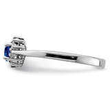 Sterling Silver Rhodium-plated Sapphire & Diamond Ring - QR-777688C3-2435