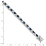 Sterling Silver Rhodium-plated Sapphire & White Topaz Tennis Bracelet