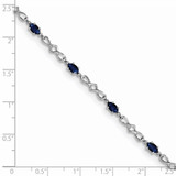 Sterling Silver Rhodium-plated Sapphire and Diamond Bracelet - QX-2FFFCB89-1267