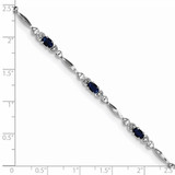 Sterling Silver Rhodium-plated Sapphire and Diamond Bracelet - QX-4928E7A8-8028