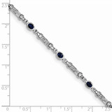 Sterling Silver Rhodium-plated Sapphire and Diamond Bracelet - QX-6EDD64DB-6825