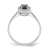 Sterling Silver Rhodium-plated Sapphire Diamond Ring - QD-DA1399CD-9494