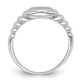 Sterling Silver Rhodium-plated Satin and Polished Signet Ring - QR-1524226E-5167