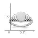 Sterling Silver Rhodium-plated Satin and Polished Signet Ring - QR-1524226E-5167