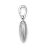 Sterling Silver Rhodium-plated Satin Heart Pendant