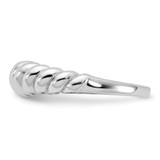 Sterling Silver Rhodium-plated Scalloped Ring - QR-9AE7B2AB-4153