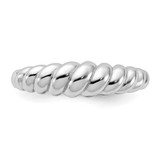 Sterling Silver Rhodium-plated Scalloped Ring - QR-9AE7B2AB-4153