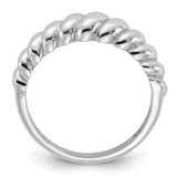 Sterling Silver Rhodium-plated Scalloped Ring - QR-D5322F87-8370