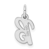 Sterling Silver Rhodium-plated Script Letter B Initial Charm - QC-29A97B49-5882