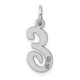 Sterling Silver Rhodium-plated Script Letter E Initial Charm - QC-971E7F55-2033