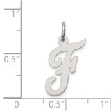 Sterling Silver Rhodium-plated Script Letter F Initial Charm - QC-16FE56CC-5983