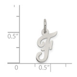 Sterling Silver Rhodium-plated Script Letter F Initial Charm - QC-88A8A001-7570