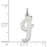 Sterling Silver Rhodium-plated Script Letter I Initial Charm - QC-8CC3A6E6-5105