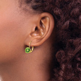 14k 7mm Peridot Leverback Earrings
