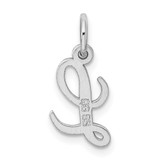 Sterling Silver Rhodium-plated Script Letter L Initial Charm - QC-062839D1-8441