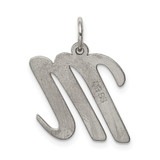 Sterling Silver Rhodium-plated Script Letter M Initial Charm - QC-FA6B3B82-9411