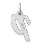 Sterling Silver Rhodium-plated Script Letter P Initial Charm - QC-B29B703B-4120
