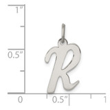 Sterling Silver Rhodium-plated Script Letter R Initial Charm - QC-2F7136D6-8940