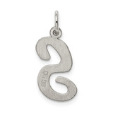Sterling Silver Rhodium-plated Script Letter S Initial Charm - QC-820EEEC2-2217