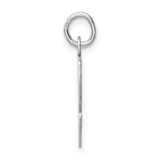 Sterling Silver Rhodium-plated Script Letter V Initial Charm - QC-3FF7A7AB-7407