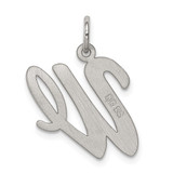 Sterling Silver Rhodium-plated Script Letter W Initial Charm - QC-0F2FB04A-7083
