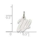 Sterling Silver Rhodium-plated Script Letter W Initial Charm - QC-18B5CA1F-3233