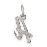 Sterling Silver Rhodium-plated Script Letter Z Initial Charm