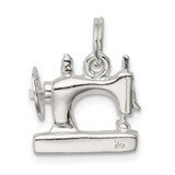 Sterling Silver Rhodium-plated Sewing Machine Charm