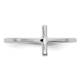 Sterling Silver Rhodium-plated Sideways Cross Ring - QR-966ABDA2-9083