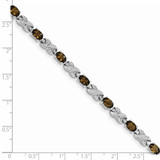 Sterling Silver Rhodium-plated Smoky Quartz Bracelet - QX-BE4771A1-9465