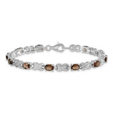 Sterling Silver Rhodium-plated Smoky Quartz Bracelet - QX-BE4771A1-9465