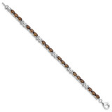 Sterling Silver Rhodium-plated Smoky Quartz Bracelet - QX-D790FFF6-6351