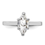 Sterling Silver Rhodium-plated Solitaire Marquise CZ Ring - QR-182D0638-4283