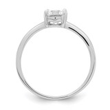 Sterling Silver Rhodium-plated Solitaire Round CZ Ring - QR-AE6B1510-4469