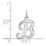 Sterling Silver Rhodium-plated Stamped Letter B Initial Charm