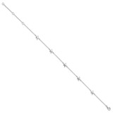 Sterling Silver Rhodium-plated Starfish 9 inch with a 2 inch extention Anklet