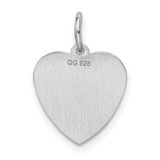 Sterling Silver Rhodium-plated Sweet Sixteen Heart Disc Charm - QC-1B81A194-3157